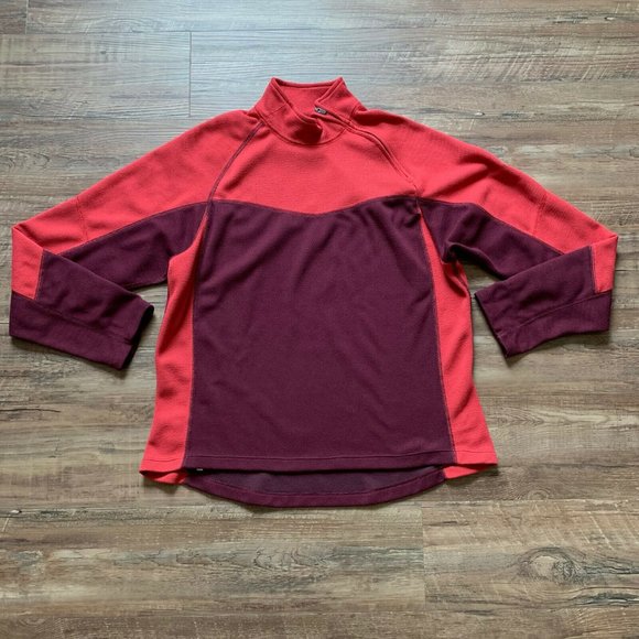 Eastern Mountain Sports Women’s Red Sweater Side Neck Zipper Pullover Large - Picture 3 of 9